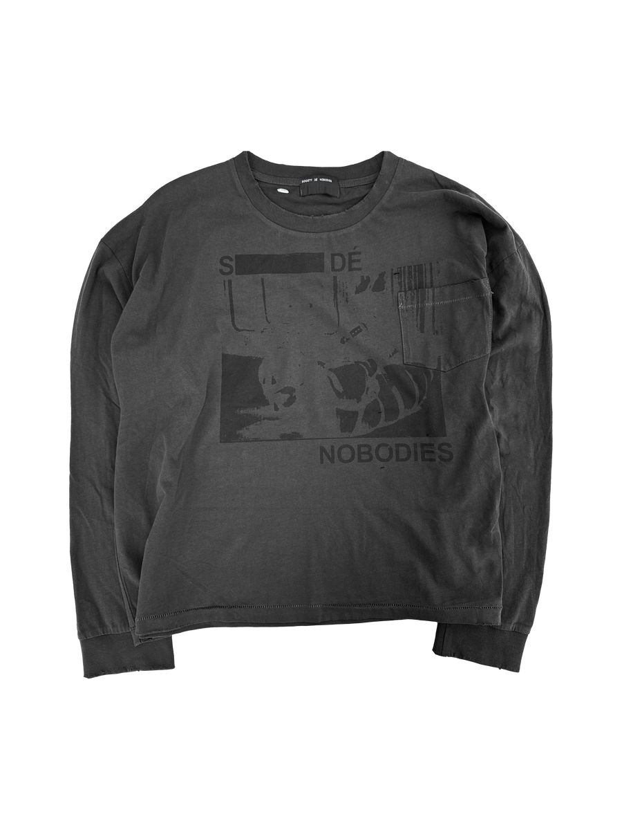 BLACK CLASSIC LOGO POCKET LS TEE