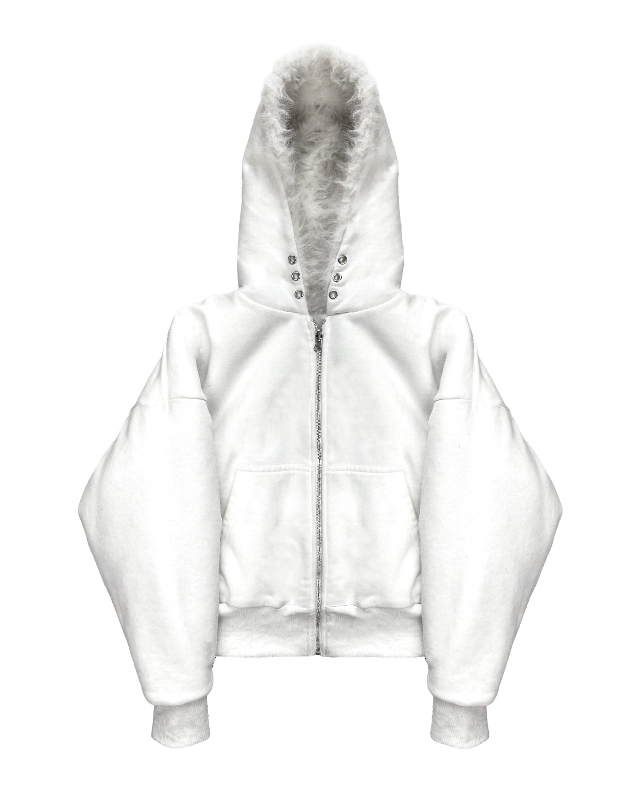 YETI FUR REVERSIBEL ZIP HOODIE JACKET