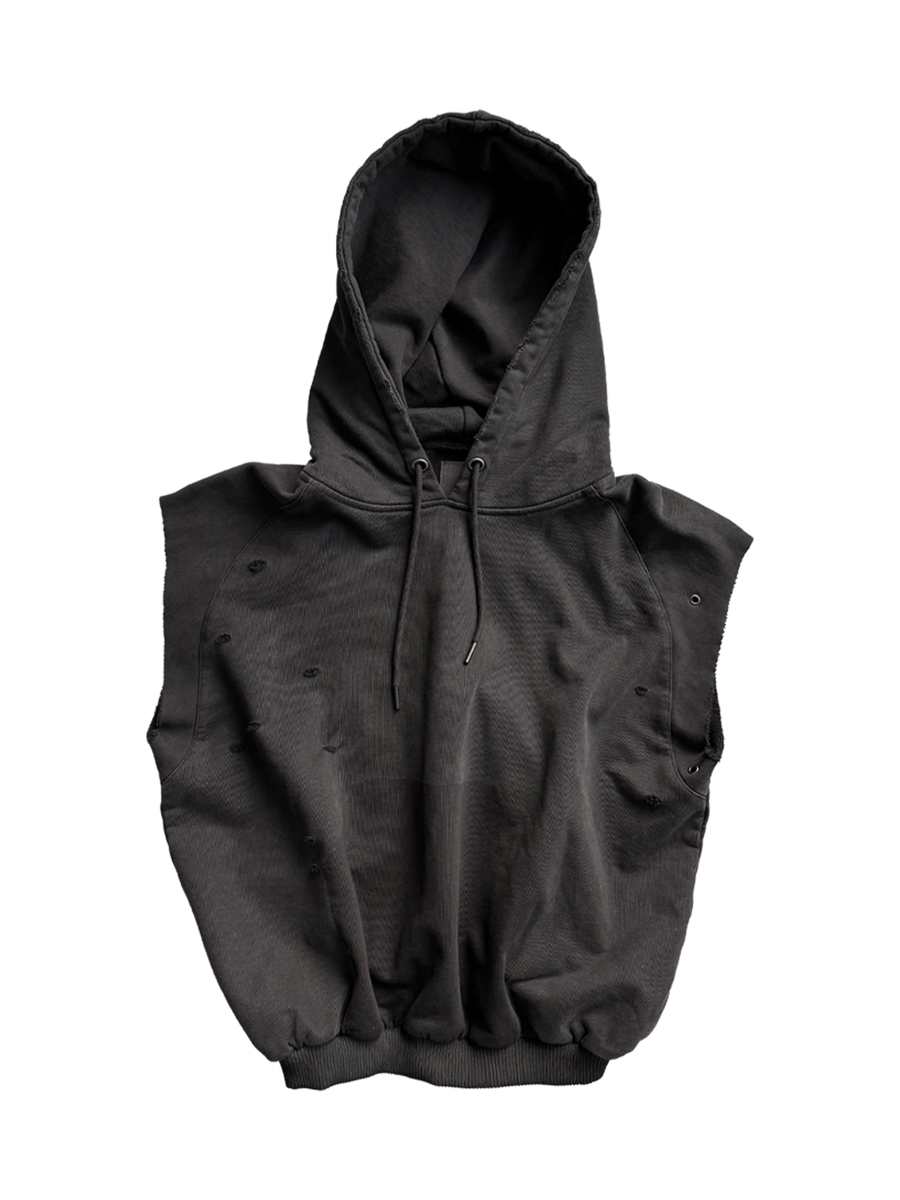 SLEEVLES X CUT OFF HOODIE