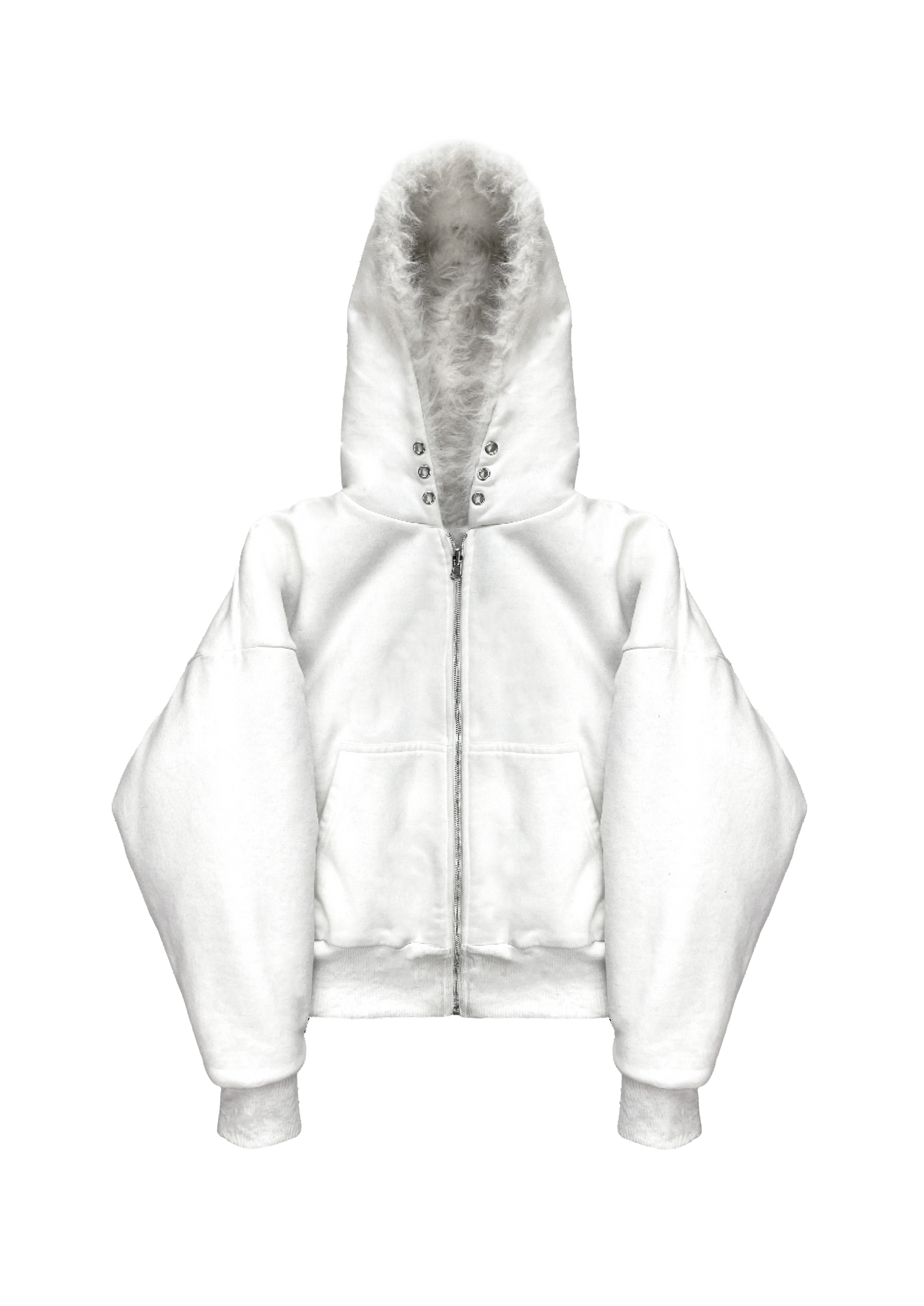 YETI FUR REVERSIBEL ZIP HOODIE JACKET
