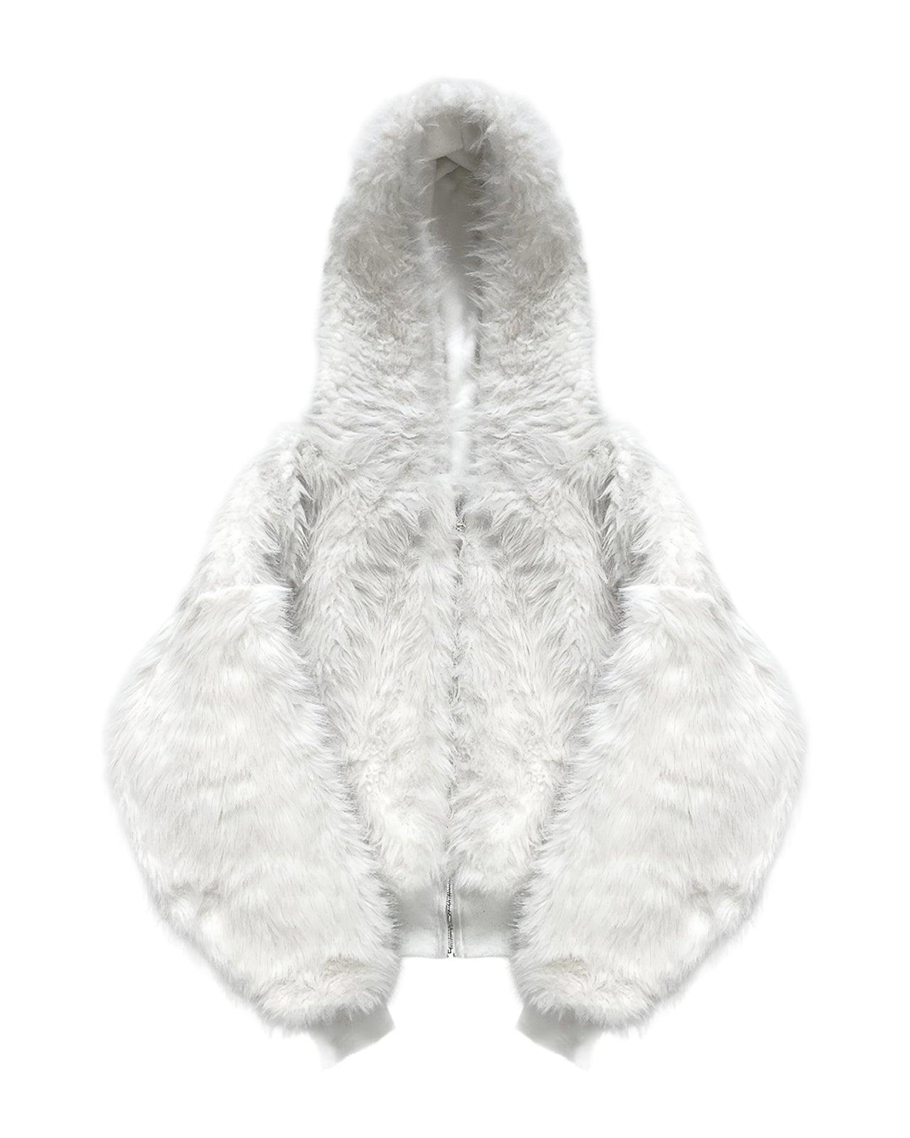 YETI FUR REVERSIBEL ZIP HOODIE JACKET