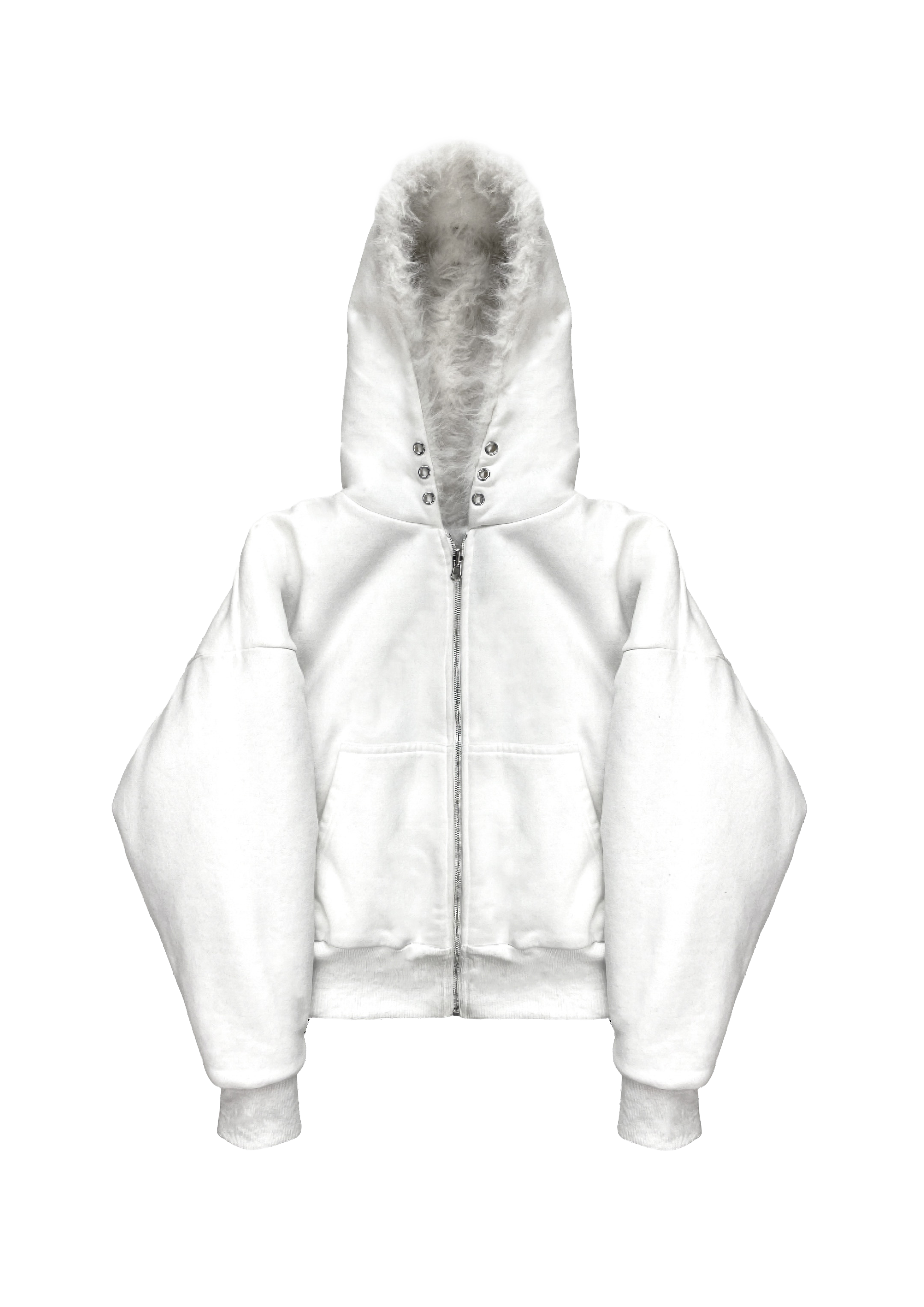 YETI FUR REVERSIBEL ZIP HOODIE JACKET - Society De Nobodies