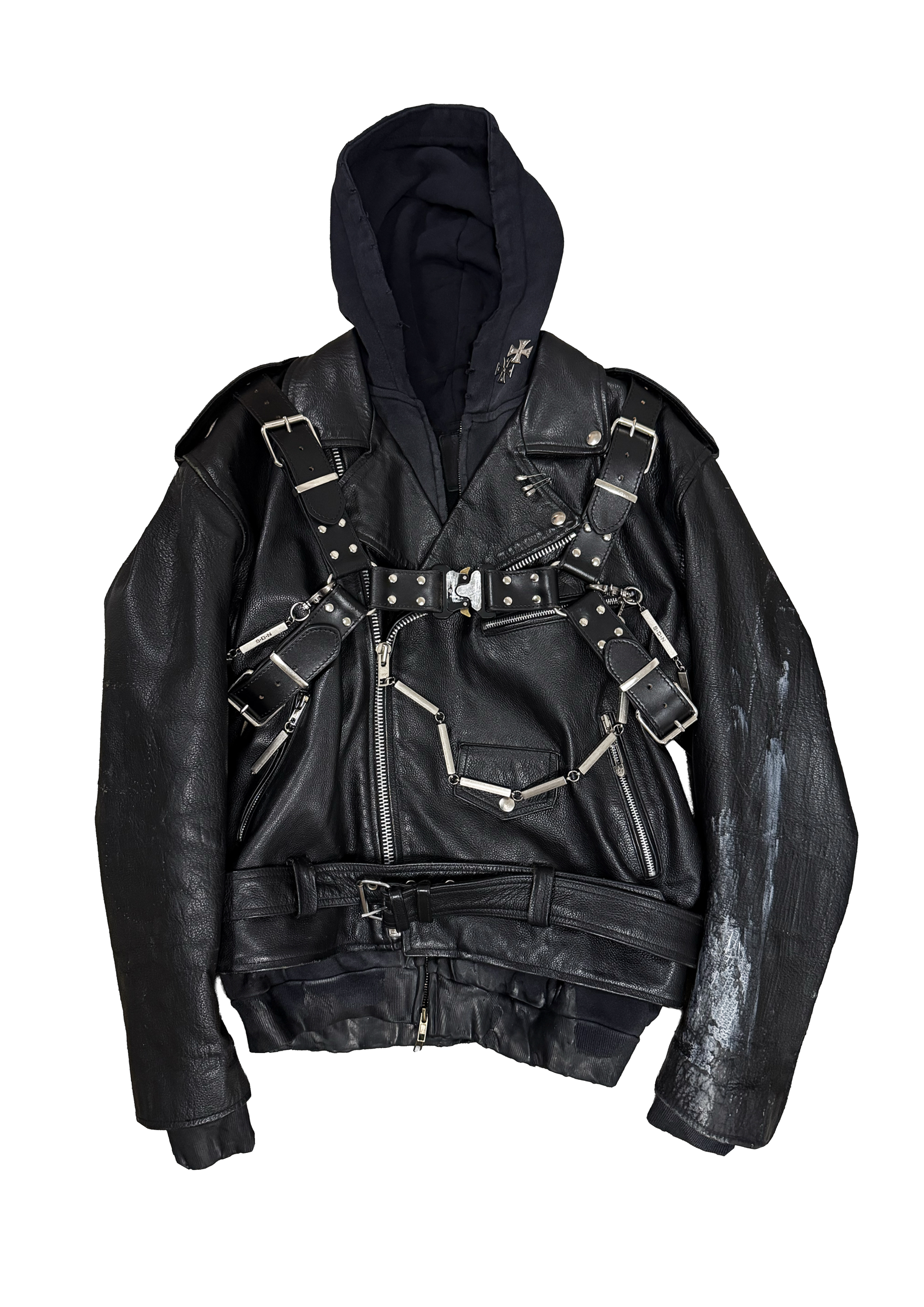 SM1 LEATHER HOODIE JACKE - Society De Nobodies