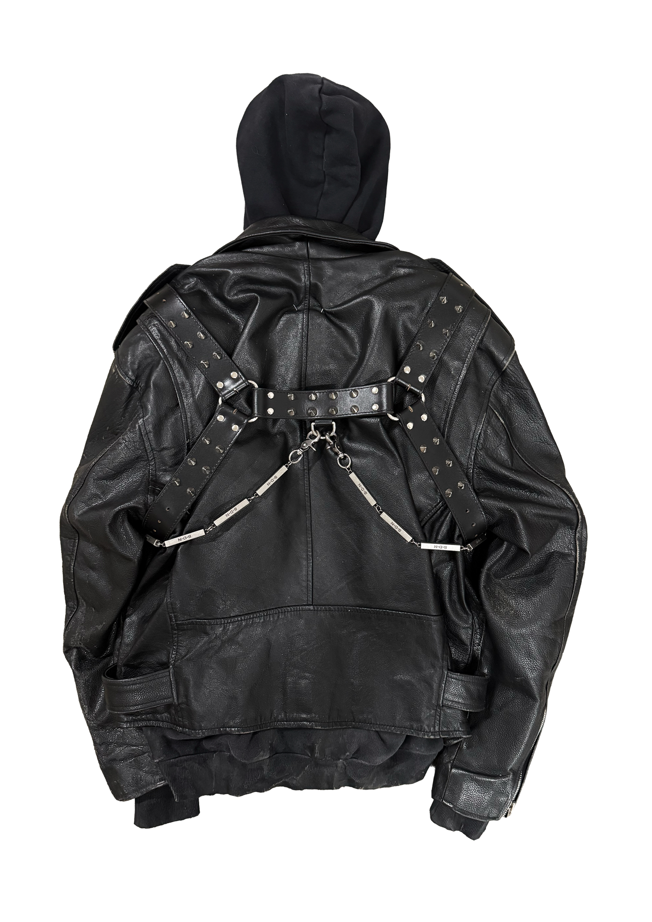 SM1 LEATHER HOODIE JACKE